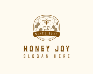 Bee Honeycomb Honey logo