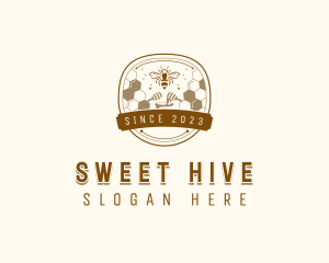 Bee Honeycomb Honey logo