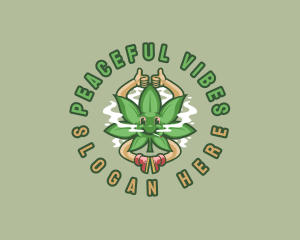 Marijuana Smoke Hippie logo design