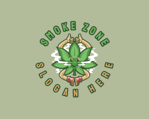 Marijuana Smoke Hippie logo design