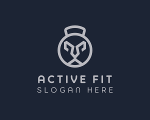 Lion Fitness  Kettlebell  logo design