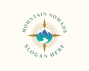 Adventure Compass Mountain logo design