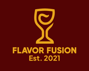 Golden Wine Goblet logo design
