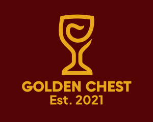 Golden Wine Goblet logo design