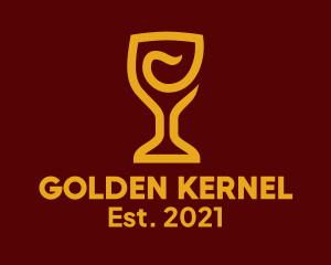 Golden Wine Goblet logo design