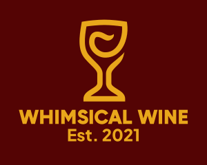 Golden Wine Goblet logo design