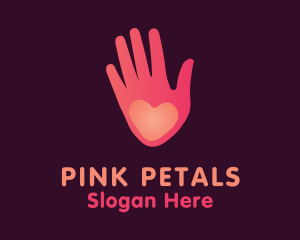 Pink Heart Hand Healing logo design