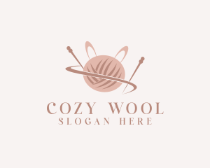 Rabbit Yarn Ball  logo design