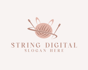 Rabbit Yarn Ball  logo design