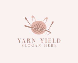 Rabbit Yarn Ball  logo design