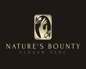 Natural Flower Hand logo design