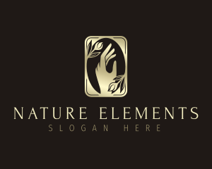 Natural Flower Hand logo design