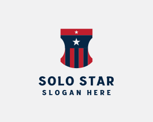 Patriotic Shield Star logo design