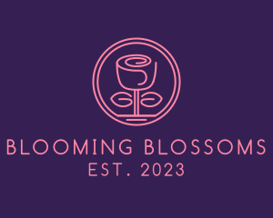 Minimalist Rosebud Flower Candle logo