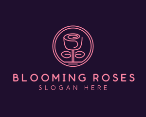 Rosebud Flower Candle logo design