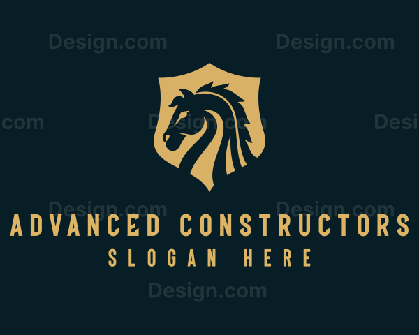 Stallion Horse Shield Equine Logo