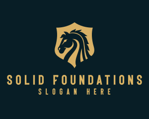 Stallion Horse Shield Equine Logo