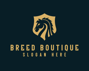 Stallion Horse Shield Equine logo design