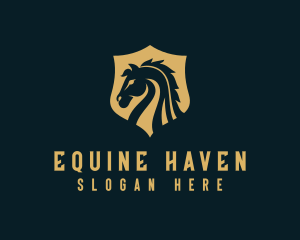 Stallion Horse Shield Equine logo design