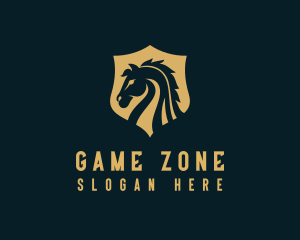 Stallion Horse Shield Equine logo