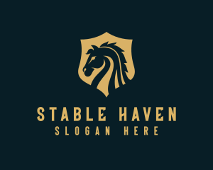 Stallion Horse Shield Equine logo design