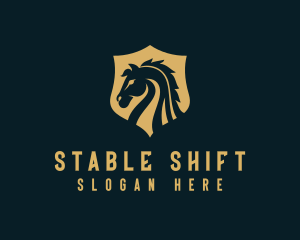 Stallion Horse Shield Equine logo design