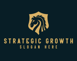 Stallion Horse Shield Equine logo