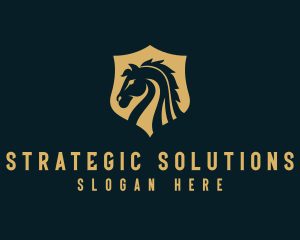 Stallion Horse Shield Equine logo