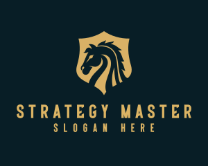 Stallion Horse Shield Equine logo design