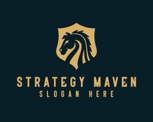 Stallion Horse Shield Equine logo design