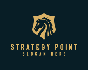 Stallion Horse Shield Equine logo design