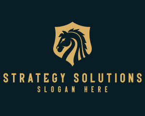 Stallion Horse Shield Equine logo design