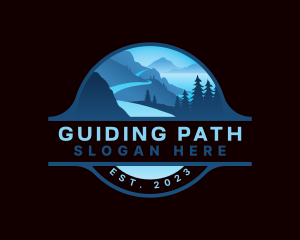 Pathway Mountain Scenery logo design