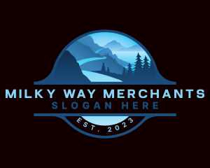 Pathway Mountain Scenery logo design