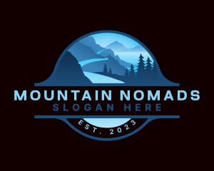 Pathway Mountain Scenery logo design