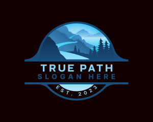 Pathway Mountain Scenery logo design