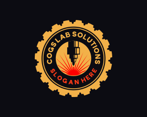 Laser Machine Cog  logo design