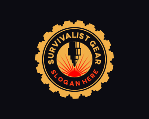 Laser Machine Cog  logo design