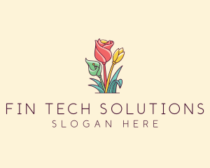 Bouquet Flower Floristry logo design