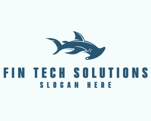 Ocean Hammer Head Shark  logo design