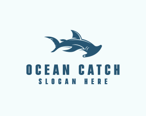 Ocean Hammer Head Shark  logo design