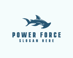 Ocean Hammer Head Shark  logo design