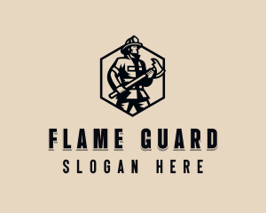 Firefighter Axe Firefighting logo design