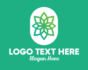 Green Lotus Flower  logo design