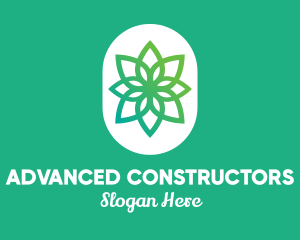 Green Lotus Flower  logo design