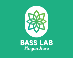 Green Lotus Flower  logo design