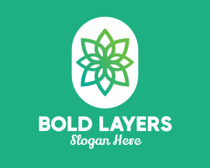 Green Lotus Flower  logo design