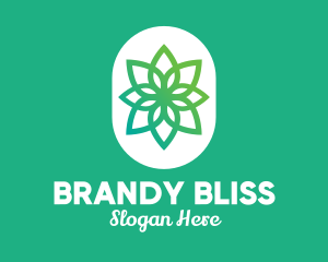 Green Lotus Flower  logo design