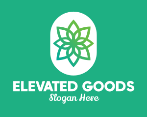 Green Lotus Flower  logo design