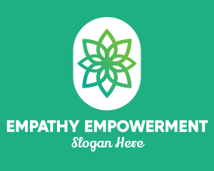 Green Lotus Flower  logo design